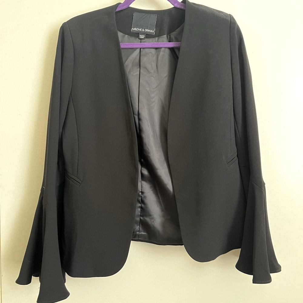 Black bell sleeve blazer
